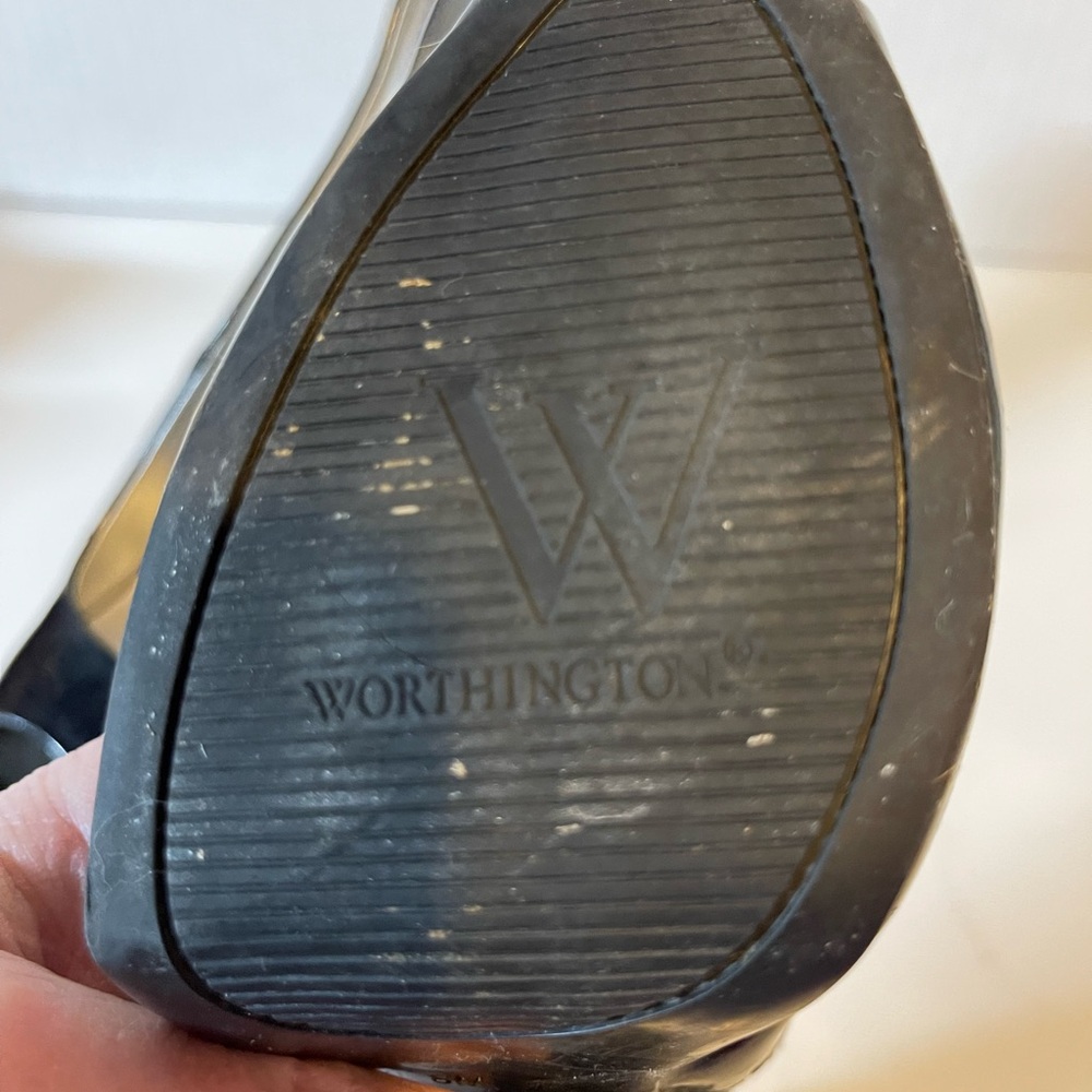 Women Worthington Black and Silver Strappy Heels
